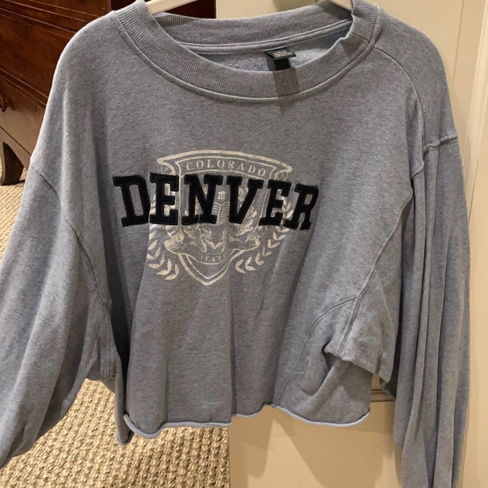 light blue crop sweatshirt